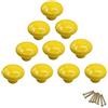 NUODWELL 10 pomelli rotondi colorati in ceramica per armadietti, maniglie a foro singolo per cassetti, credenze, cassettoni e ante