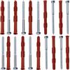 AERZETIX - C65002 - Set di 10 tasselli 10x120mm per mattoni forati/cemento cellulare + 10 viti Ø7x120mm a testa esagonale - in nylon/metallo - fissaggio materiali cavi lavoro costruzione perforazione