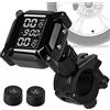 ESLOYSUN Della Pressione dei Pneumatici,Motociclo TPMS Sistema di Monitoraggio Display LCD Sistema di Allarme con Display e 2 Sensori Esterni Pneumatici Senza Fili Impermeabile