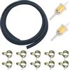 CESFONJER Kit Filtro Carburante, Linea Carburante 2m, 2 pcs 6 mm / 8 mm Filtro Carburante Benzina e 10 Pezzi Clip per Tubo, er Motore Auto Trattore Piccoli Motori