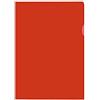 Kangaro Cartellina portadocumenti in plastica PP, formato DIN A4, goffrata, colore rosso trasparente, extra forte (120 µ)