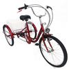 NeNchengLi 24 pollici triciclo adulto cruiser bicicletta shopping carrello luce (rosso)