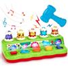 hahaland Giochi Bambini 1 Anno - Animali Pop-Up Abilità Motorie Giochi Montessori con Musica - Gioco Bambino Educativi attività Regalo Bimbo Bimba 1 2 3 Anni