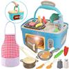 JOYIN Kids Play Kitchen Picnic Playset, Cestino da picnic portatile con luci e musiche, Cibo da gioco che cambia colore, Giocattoli per lavello da cucina e Forno finto