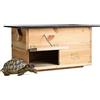 Woid Herz (SH2) Casetta per tartarughe in legno massiccio di 20 mm di spessore, resistente alle intemperie, con fondo e porta con ventilazione regolabile, per tartaruga, resistente alle intemperie