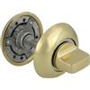 Amig - Muletilla con chiave a punto Mod. 50R-KD | Combinazione cilindro-condena | Ottonato | Aumenta la sicurezza in porte di ingresso | Per porte da 35 a 45 mm di spessore | Rosetta da Ø54 mm