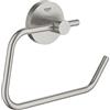 GROHE QuickFix Start, Portarotolo senza coperchio metallo, fissaggio nascosto, viti e tasselli inclusi, montaggio facile con GROHE QuickGlue, 44 x 119 mm, Super Steel, 41200DC0