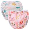 Teamoy 2pcs Baby Nappy riutilizzabile pannolino da nuoto, costume piscina neonato Lavabili per 0-3 Anni, Cloud + Spring Blossoms