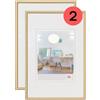 walther design Oro 15 x 20 cm confezione doppia, Cornice in plastica New Lifestyle KV520GD