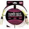 Ernie Ball, Cavo microfonico XLR classico, Maschio/Femmina, 6,10 m, Bianco