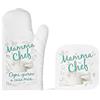 KAÏDENSÏ idea Regalo Festa della Mamma 2026- Guanto Presina Mamma - Set Cucina con Scritta 'Mamma Chef ogni giorno a casa mia' - gadget compleanno