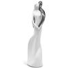 FeinKnick Scultura Affetto - coppia di innamorati in ceramica in bianco e argento come decorazione - scultura moderna alta 31cm - figura come simbolo di amore e armonia - decorazione ideale come regalo