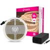 Superia Milano Superia KIT Striscia LED 5 Metri e alimentatore SMD2835 24V/53W Flessibile Protezione IP20 per uso Interno Colorazione Luce Calda Alta Luminosità da 600 diodi led 120 led/Metro KACSTR60C 1 Pezzo