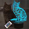 Lightzz Cat Pet Gifts for Kids Girls,3D Illusion LED Cat Lamp Night Light with Remote Control 16 Colors Changing Decoration Bedside Lamps