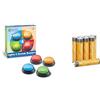 Learning Resources Pulsanti con luci e Suoni (Set da 4) & Amazon Basics - Batterie alcaline AAA 1.5 Volt, Performance, Confezione da 8 (l'Aspetto Potrebbe variare dall'Immagine)