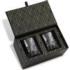 ROCKS WHISKEY CHILLING STONES Bicchieri Whisky in Cristallo Ecologico - Set Bicchieri Soleil (315 ml) - 2 Bicchieri Liquore per Scotch, Bourbon, Old Fashioned Cocktails & Drinks - Scatola Regalo in Foglia d'Oro by ROCKS