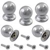 Aerzetix - Set di 5 Pomelli Sferici per Mobili Ø18mm - Maniglia Bottone Porte Armadio Cassetto Decorazione Interno Arredamento Cucina Soggiorno - in Metallo - Finitura Cromo