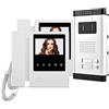 HFeng 4.3 Videocitofono con Campanello Video a Colori 2 Monitor + 700TVL IR COMS Telecamera da Esterno con Visione Notturna per 2 Appartamenti/Famiglie