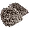 Amazon Basics Guanti Deluxe in microfibra per la pulizia dell'auto, Confezione da 2, 30 x 20 cm, Grigio Scuro
