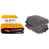 Amazon Basics Glart Guanto Deluxe in Microfibra per la Pulizia dell'auto, Confezione da 2 + 44WG Watergate Assorbente in Microfibrav Assorbente Panno Asciutto, Arancione, 1 Pezzo