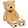 TEDBI Grande Orsacchiotto 200cm | Beige | Gigante Orso di Peluche farcito Giocattolo Bambini Cuore Regalo di Compleanno XXL Teddi Bear
