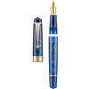 Asvine P20 - Penna stilografica a stantuffo in resina blu Galaxy, pennino extra fine in iridio con finiture dorate, collezione Writer con custodia