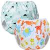 Teamoy 2pcs Baby Nappy riutilizzabile pannolino da nuoto, costume piscina neonato Lavabili per 0-3 Anni (Polar Bear + Animal)