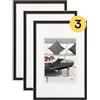 walther design Nero 15 x 20 cm Alluminio confezione da 3, Sedia Telaio in alluminio AJ520B3