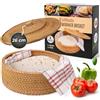 Tortillada - Scaldatortillas 26 cm Rattan - Cestino Pane Fatto a Mano per Tortillas, Wrap e Pane Piatto - Con Panno in Cotone, Mantiene il Cibo Caldo