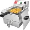 Valgus Friggitrice elettrica professionale in acciaio inossidabile 3000W 10L Friggitrice da cucina di grande capacità con cestello e coperchio, sistema di scarico