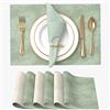 Vitare Tovagliette Americane Lavabili,Tovagliette Colazione Set di 6,Tovaglietta Resistente al Calore,Tovagliette Americane Impermeabili,Ecopelle Bicolore,45×30cm-Beige e Verde
