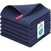 Moosfor Strofinacci 100% cotone (set da 6) 30 x 30 cm, morbidi strofinacci assorbenti per la pulizia, extra spessi, blu marino