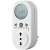 Electraline 58106 Timer Programmatore Digitale Giornaliero con Intervallo Programmazione, Bianco, Presa 10/16A