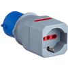 Electraline 80864, Adattatore Industriale da 3 poli CEE a Schuko con 10/16A + 2 prese 10/16A italiane