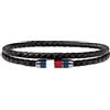 Tommy Hilfiger Casual Core - Bracciale da uomo in pelle, in acciaio inox, 19 cm, 19 cm, Pelle