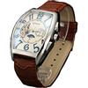 SEWOR uomo Tourbillon Moon Phase meccanico automatico orologio da polso con fascia in vetro rivestimento blu (Bianco 2)