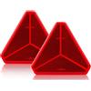 SPARKMOTO 2 pezzi Catarifrangenti Triangolo Rosso,triangolo catarifrangente rimorchio con Autoadesivi,Catarifrangenti Triangolo per Rimorchio,Omologazione ECE R3 Classe IIIA Riflettore Triangolo Rosso