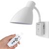 HTRUIYATY Lampada da Parete a Innesto E27 Portalampada Lampada a Spina LED con Interruttore Remoto Orientabile a 360° Luce a Spina