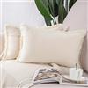 Madizz 2 Pezzi Federe Corto Pelle Scamosciata Copricuscini Morbido Decorativo Fodere per Cuscino Lusso Stile per Divano Camera da Letto Beige Rettangolare 30x50 cm
