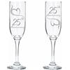Always Looking Good Set di 2 calici da champagne incisi per il 25° anniversario di matrimonio, in argento, con incisione