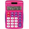 MAUL Calcolatrice MJ 450, grande display con 8 cifre, funzioni standard per ufficio, casa, scuola, calcolatrice solare con utilizzo della batteria al buio, tasti funzione colorati, rosa