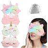 Meisheamin 4 mascherine per dormire, motivo animale, in morbido peluche, per dormire, donne, ragazze, bambini