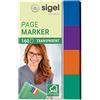 SIGEL HN671 Segnapagina adesivi, rimovibili, Trasparenti, 4 colori a blocchetto, 50x20 mm, 160 fg