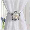 VOANZO 4 pezzi Gancio per tenda a calamita Elegante fibbia per fiori con chiusura a calamita magnetica - Tiranti (argento)