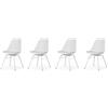 Tenzo 3335 - 001 Brad - Set di 4 sedie plastica/polipropilene/acciaio bianco 48,5 x 54 x 82,5 cm
