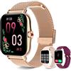 Iaret Smartwatch Donna Chiamata e Risposta, Orologio Smart Watch Notifiche Messaggi, Contapassi Cardiofrequenzimetro Pressione Sanguigna SpO2 Sonno, 8 Sport Orologio Fitness Tracker per Android iOS