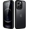 JETech Cover Opaca per iPhone 12 Pro Max 6,7 Pollici, Protezione Anticaduta Antiurto di Grado Militare, Custodia Posteriore Glassata Traslucida, Anti-Impronte (Nero)