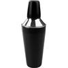 Fackelmann 49766 Shaker nero in acciaio inox, frullatore da cocktail in acciaio inox, 750 ml, nero, argento, acciaio inossidabile, 26 x 9 cm