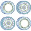 Talking Tables Piatti di carta marocchini geometrici gialli e blu | Stoviglie usa e getta colorate per feste, per estate, compleanno, riciclabili, confezione da 12, 23 cm