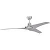 Pepeo Vourdries Ventilatore Industriale da Soffitto e Interruttore da Parete 57 W, Argento, 142 cm